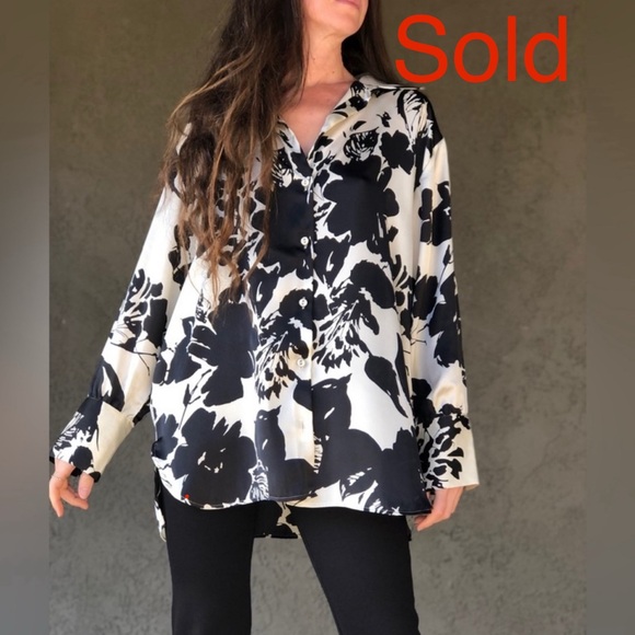 Zara Tops - Zara Floral Print Shirt